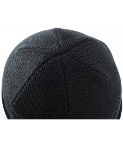 Mens Winter Hats Acrylic Knit Cuff Beanie Cap Warm Womens Beanie Hat Black $9.00 Skullies & Beanies