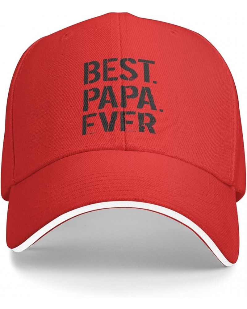 Best Papa Ever Cowboy Hat Vintage Washed Adjustable Baseball Caps Men Women Low Profile Dad Hat Red $10.39 Baseball Caps