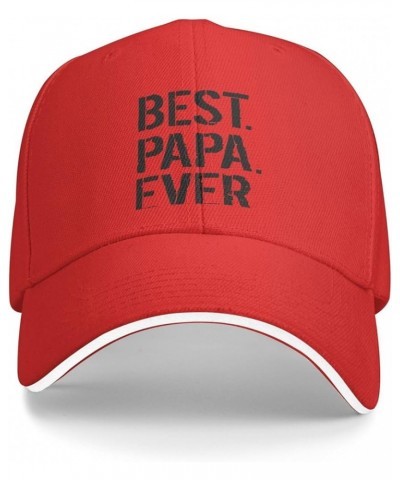 Best Papa Ever Cowboy Hat Vintage Washed Adjustable Baseball Caps Men Women Low Profile Dad Hat Red $10.39 Baseball Caps