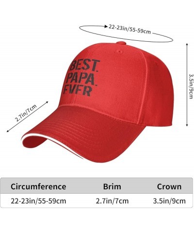 Best Papa Ever Cowboy Hat Vintage Washed Adjustable Baseball Caps Men Women Low Profile Dad Hat Red $10.39 Baseball Caps