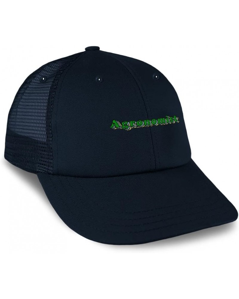 Custom Trucker Hat Baseball Cap Agronomist Production Cotton Soil Dad Hats for Men & Women Navy Design Only $13.16 Baseball Caps