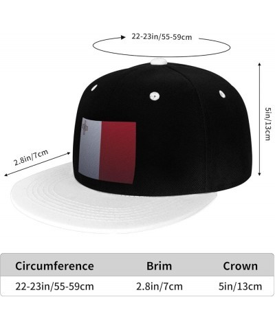 Flag of Malta Knitting Effect Snapback Hat for Men Women Baseball Cap Trucker Flat Bill Hats Dad Caps White $14.30 Baseball Caps