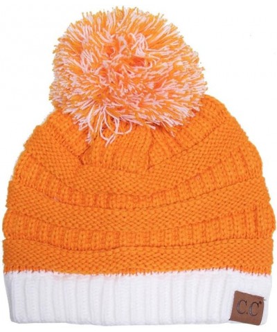 Exclusive University College School Team Color Pom Pom Skully Beanie Hat Cap Orange/White $13.50 Skullies & Beanies