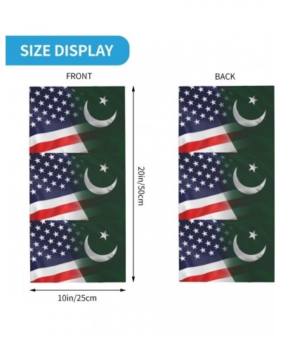 American And Pakistan Flag Neck Gaiter Face Cover Scarf, Breathable Windproof Sun Protection Men Women Balaclava Outdoor Skii...