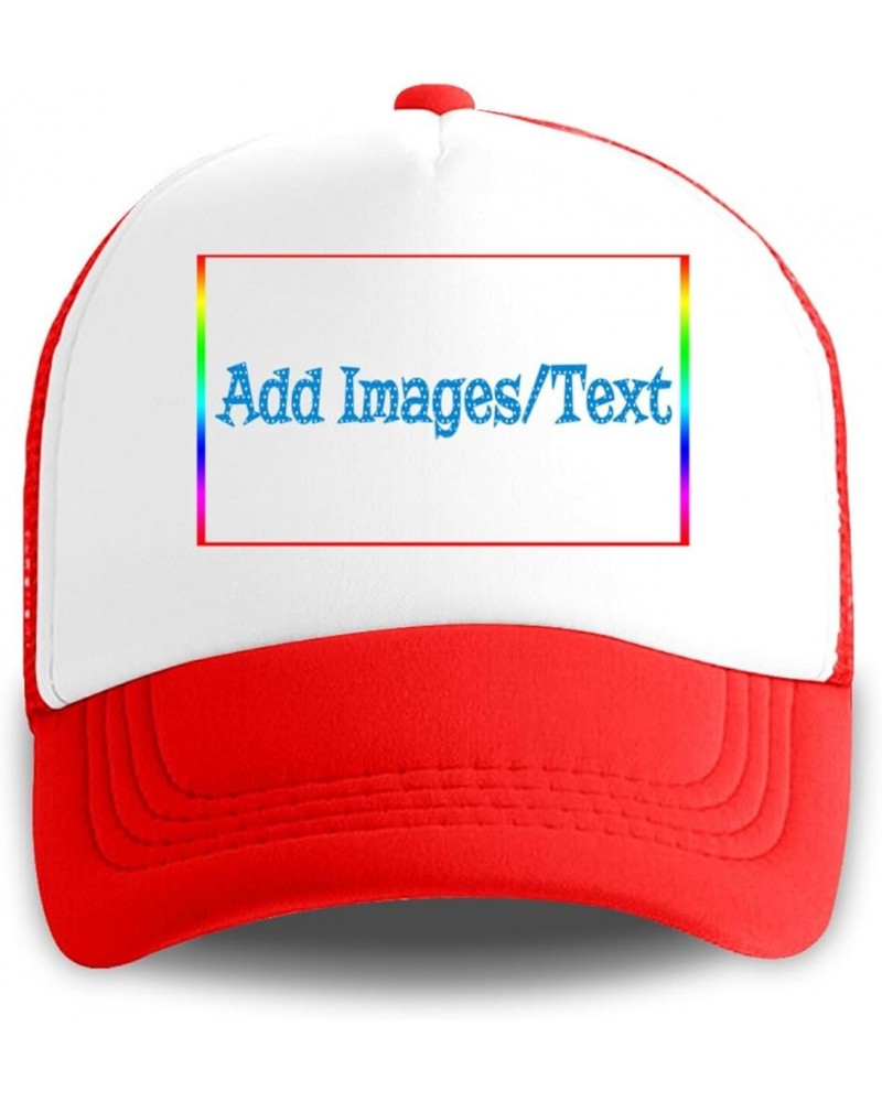 Custom Sun Hat Add Images Text Curved Mesh Hat Valentine's Day Gifts Red 0 $12.41 Visors