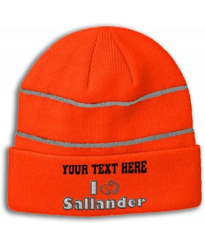 Custom Reflective Beanie I Rabbit Sallander High Visibility Running Gear Skull Cap for Men & Women 1 Size Neon Orange Persona...