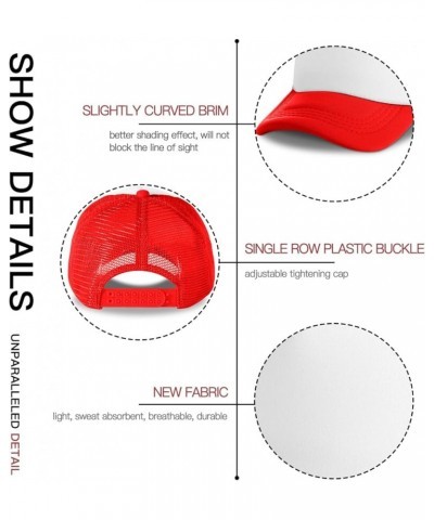 Custom Sun Hat Add Images Text Curved Mesh Hat Valentine's Day Gifts Red 0 $12.41 Visors