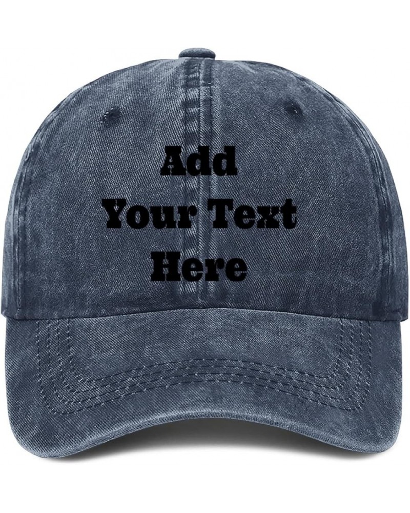 Personalized Denim Hat Add Your Text Here Baseball Cap for Adult Black Navy 0 $9.67 Cowboy Hats