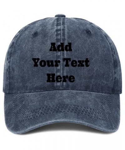 Personalized Denim Hat Add Your Text Here Baseball Cap for Adult Black Navy 0 $9.67 Cowboy Hats