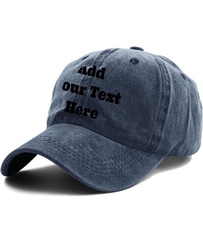 Personalized Denim Hat Add Your Text Here Baseball Cap for Adult Black Navy 0 $9.67 Cowboy Hats