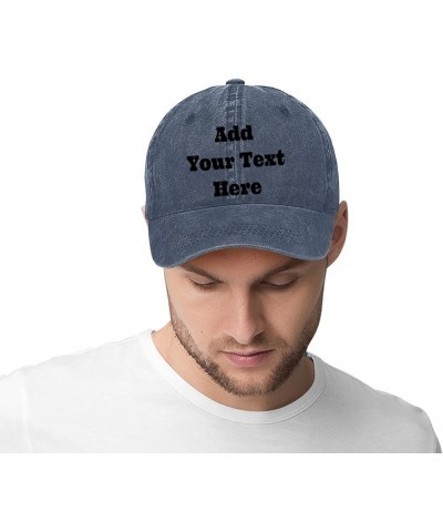 Personalized Denim Hat Add Your Text Here Baseball Cap for Adult Black Navy 0 $9.67 Cowboy Hats