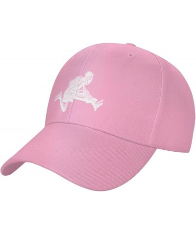 Skeleton Vintage Hat Curved Brim Baseball Cap Adjustable Black Dad Hat for Men Women Pink $8.97 Baseball Caps