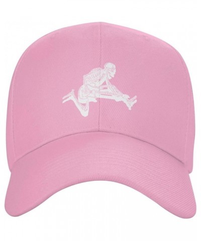 Skeleton Vintage Hat Curved Brim Baseball Cap Adjustable Black Dad Hat for Men Women Pink $8.97 Baseball Caps