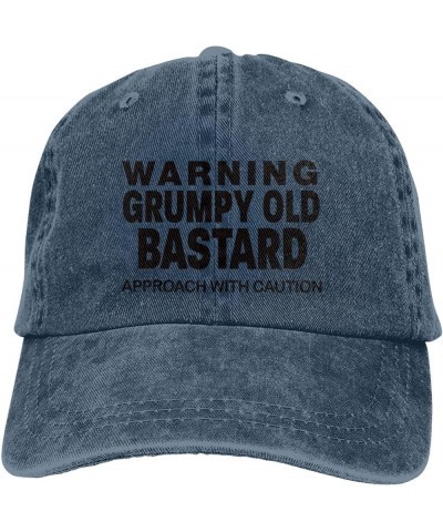 Funny Warning Grumpys Old Bastards Approachs with Caution Cowboy Hat Men Vintage Baseball Cap Women Trucker Hat Black Navy Bl...