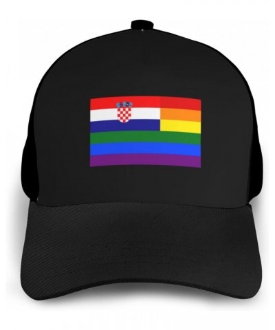 Croatia Rainbow Flag Baseball Cap Women Men Hat Outdoor Leisure Sun Hat Adjustable Truck Driver Baseball Caps Dad Hats $15.27...