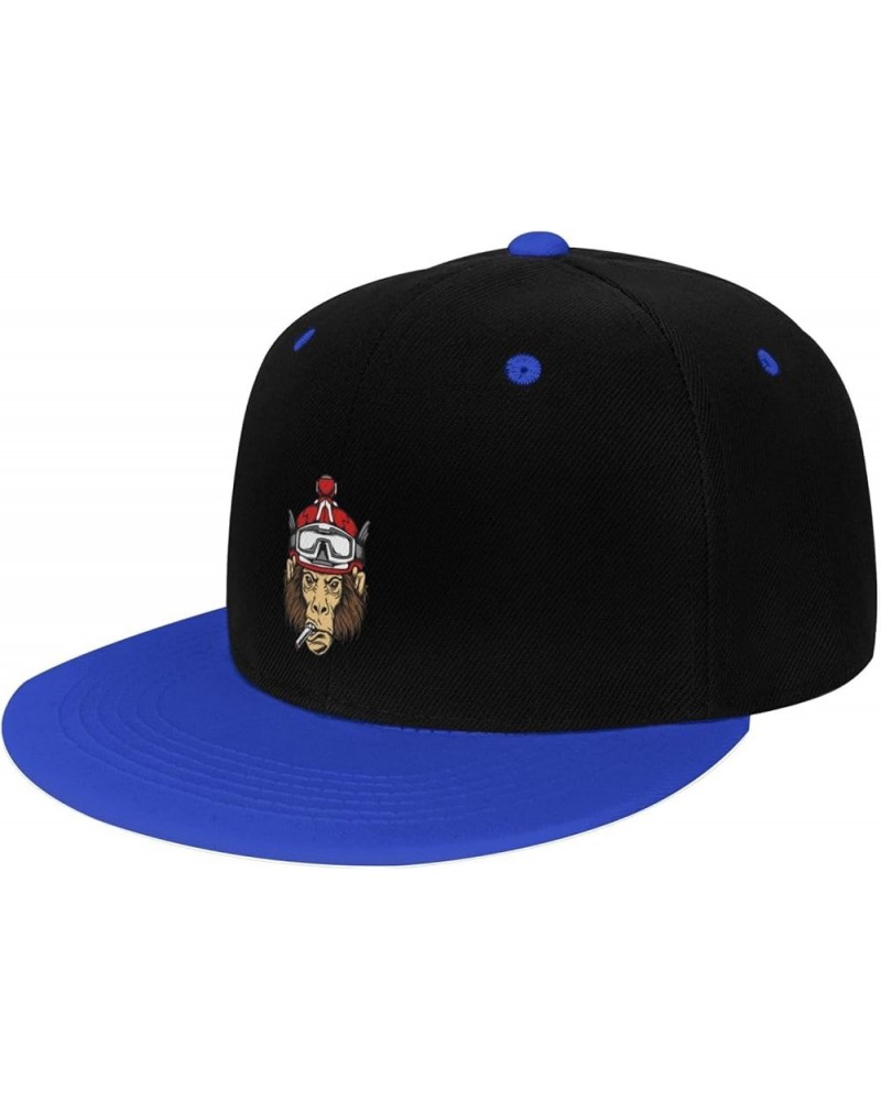 Monkey Head Wearing a Red Hat Snapback Hat for Men Women Baseball Cap Trucker Flat Bill Hats Dad Caps Blue $10.42 Baseball Caps