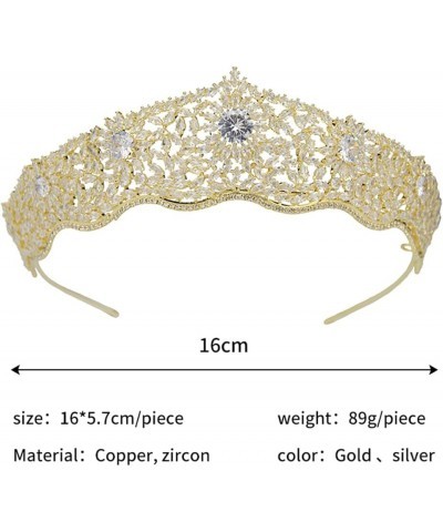 Full Cubic Zirconia bride crown for women Large Quinceanera Tiaras Headband Prom Party CZ Sweet 16 Wedding Headpiece Bridal H...