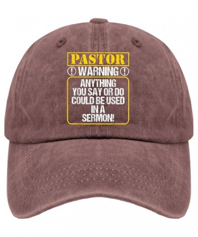 Pastor Warning Anything You Say Could Be Used in A Sermon Hat Funny Hat for Mens Women Pigment Black Dad Wine Red $13.79 Buck...