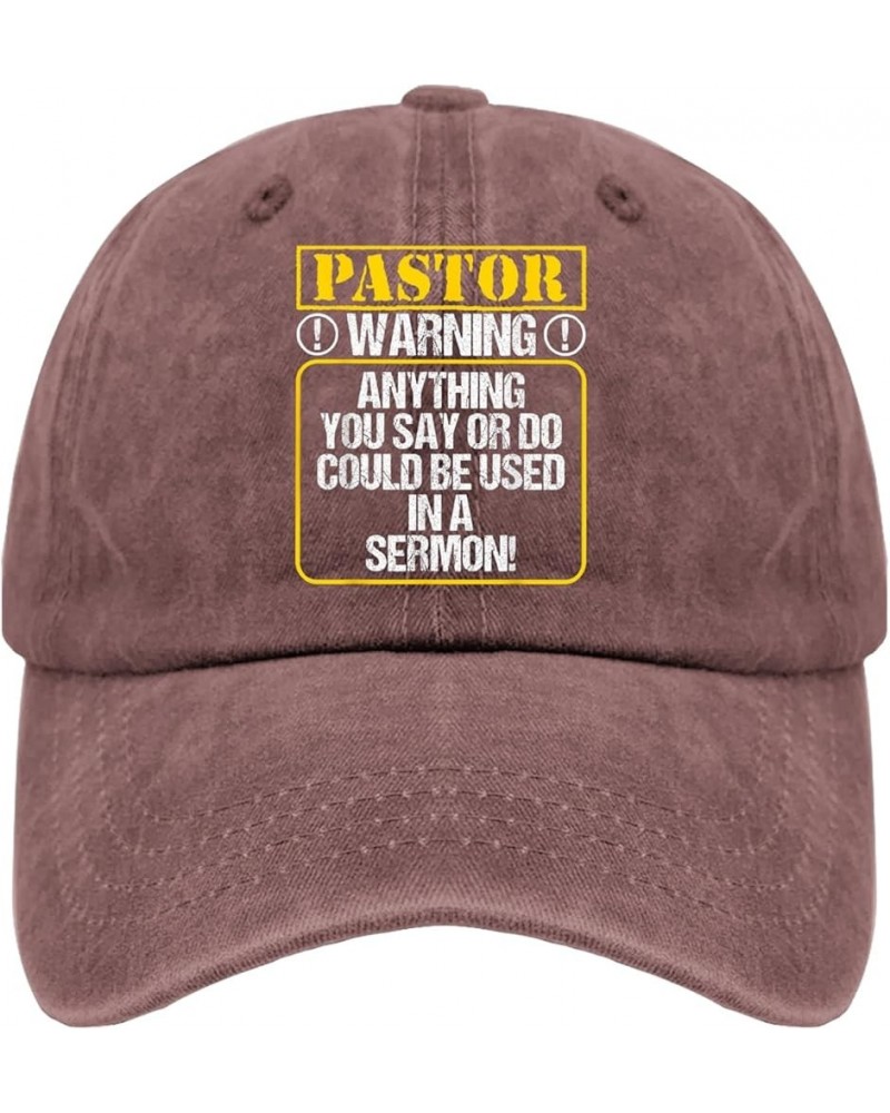 Pastor Warning Anything You Say Could Be Used in A Sermon Hat Funny Hat for Mens Women Pigment Black Dad Wine Red $13.79 Buck...