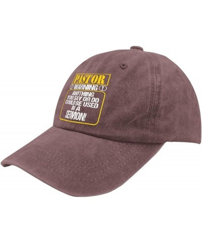 Pastor Warning Anything You Say Could Be Used in A Sermon Hat Funny Hat for Mens Women Pigment Black Dad Wine Red $13.79 Buck...