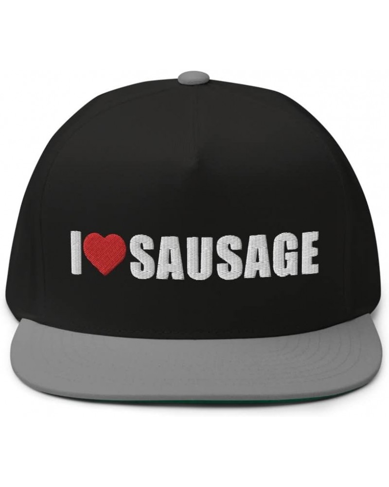 I Love Sausage Funny Hat Black/ Grey $18.39 Baseball Caps