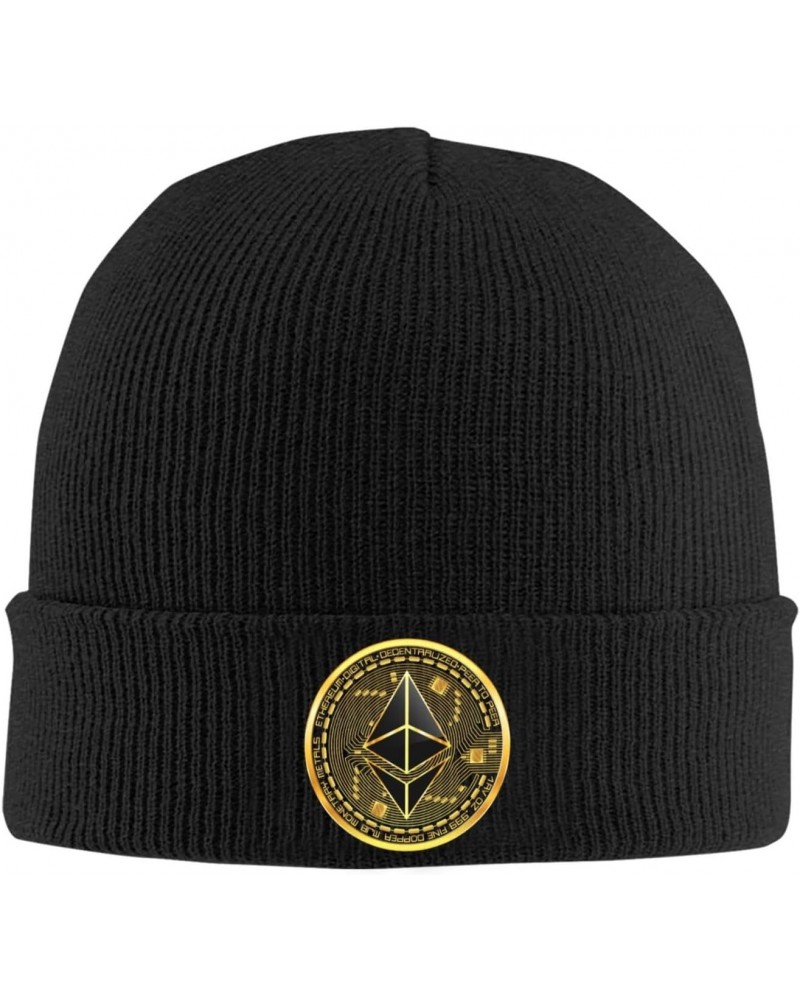 Flag of Ethereum Cozy Winter Essential: Hand-Knitted Hat Ultimate Warmth Black $13.92 Berets