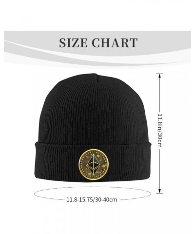 Flag of Ethereum Cozy Winter Essential: Hand-Knitted Hat Ultimate Warmth Black $13.92 Berets