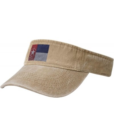 Flag of North Carolina Knitting Effect Sun Visor Hats for Women Men Sun Hat Vintage Golf Hat Adjustable Baseball Cap Natural ...