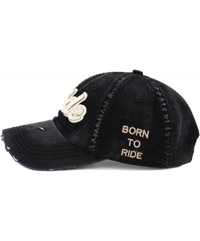 Ride Caps Collection Distressed Baseball Cap Dad Hat Adjustable Unisex Black Ride Distressed Ballcap $11.99 Baseball Caps