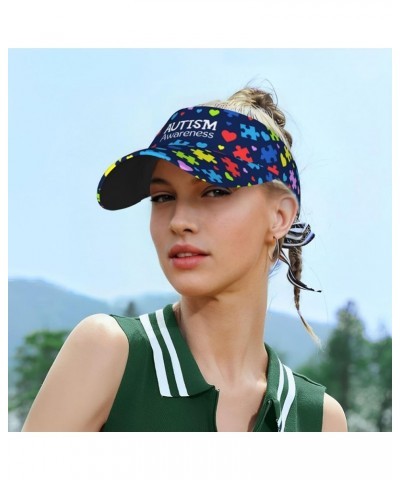 Autism Awareness Visor Hat, Fashion Sports Sun Visor Hat, Adjustable Golf Hats for Women Men Autism-1 $10.80 Visors