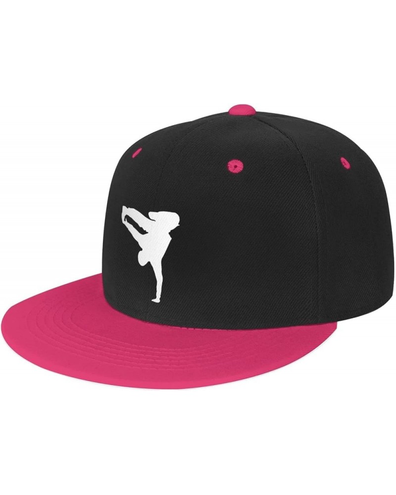 Break Dance Peaked Hat Fashion Adjustable Flat Brim Hip Hop Hat Unisex Pink $15.49 Sun Hats