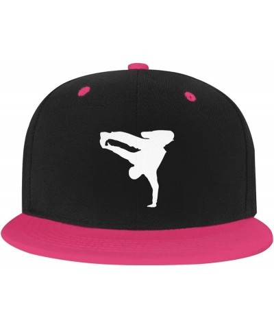 Break Dance Peaked Hat Fashion Adjustable Flat Brim Hip Hop Hat Unisex Pink $15.49 Sun Hats