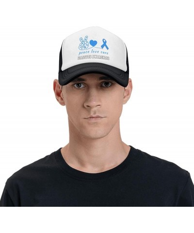 Peace Love Cure Diabetes Awareness Mesh Baseball Cap Black $12.38 Baseball Caps