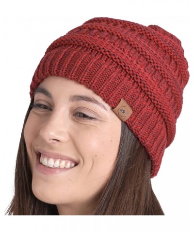 Womens Winter Hat - Warm Chunky Cable Knit Beanies - Winter Beanie Hats for Women Cold Weather - Beanies Women Maroon $9.69 S...