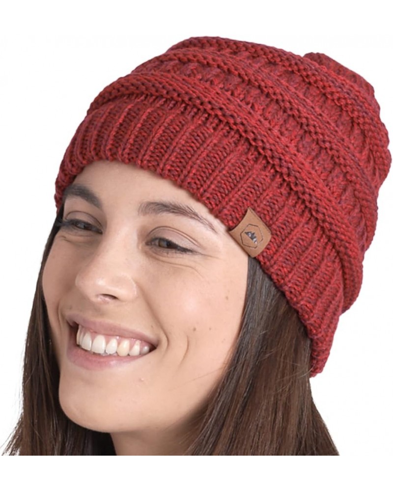 Womens Winter Hat - Warm Chunky Cable Knit Beanies - Winter Beanie Hats for Women Cold Weather - Beanies Women Maroon $9.69 S...