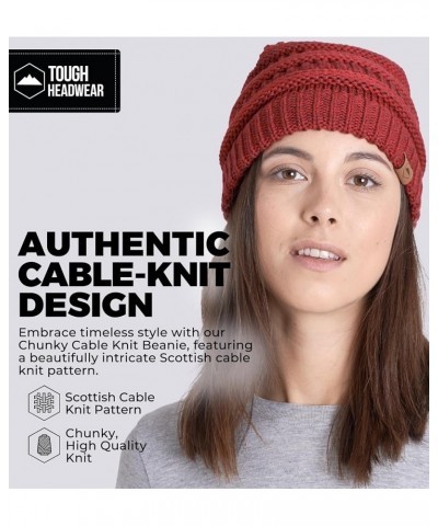 Womens Winter Hat - Warm Chunky Cable Knit Beanies - Winter Beanie Hats for Women Cold Weather - Beanies Women Maroon $9.69 S...