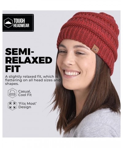 Womens Winter Hat - Warm Chunky Cable Knit Beanies - Winter Beanie Hats for Women Cold Weather - Beanies Women Maroon $9.69 S...