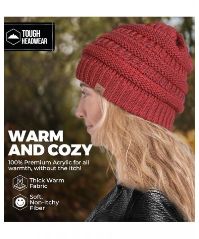 Womens Winter Hat - Warm Chunky Cable Knit Beanies - Winter Beanie Hats for Women Cold Weather - Beanies Women Maroon $9.69 S...