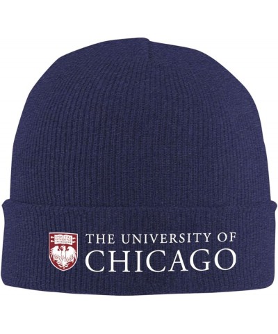 The University of Chicago Beanie Hat for Men and Women Winter Warm Hats Knit Slouchy Thick Skull Cap Navy Blue $7.66 Skullies...