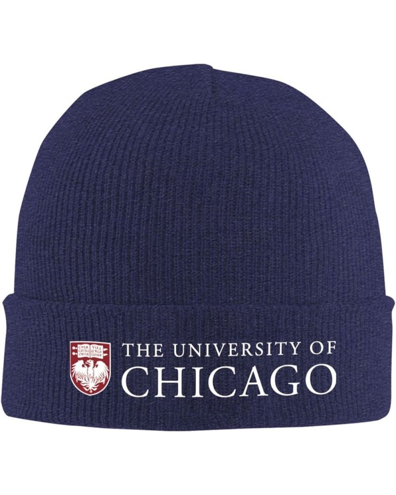 The University of Chicago Beanie Hat for Men and Women Winter Warm Hats Knit Slouchy Thick Skull Cap Navy Blue $7.66 Skullies...