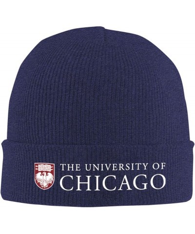 The University of Chicago Beanie Hat for Men and Women Winter Warm Hats Knit Slouchy Thick Skull Cap Navy Blue $7.66 Skullies...