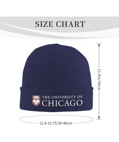 The University of Chicago Beanie Hat for Men and Women Winter Warm Hats Knit Slouchy Thick Skull Cap Navy Blue $7.66 Skullies...