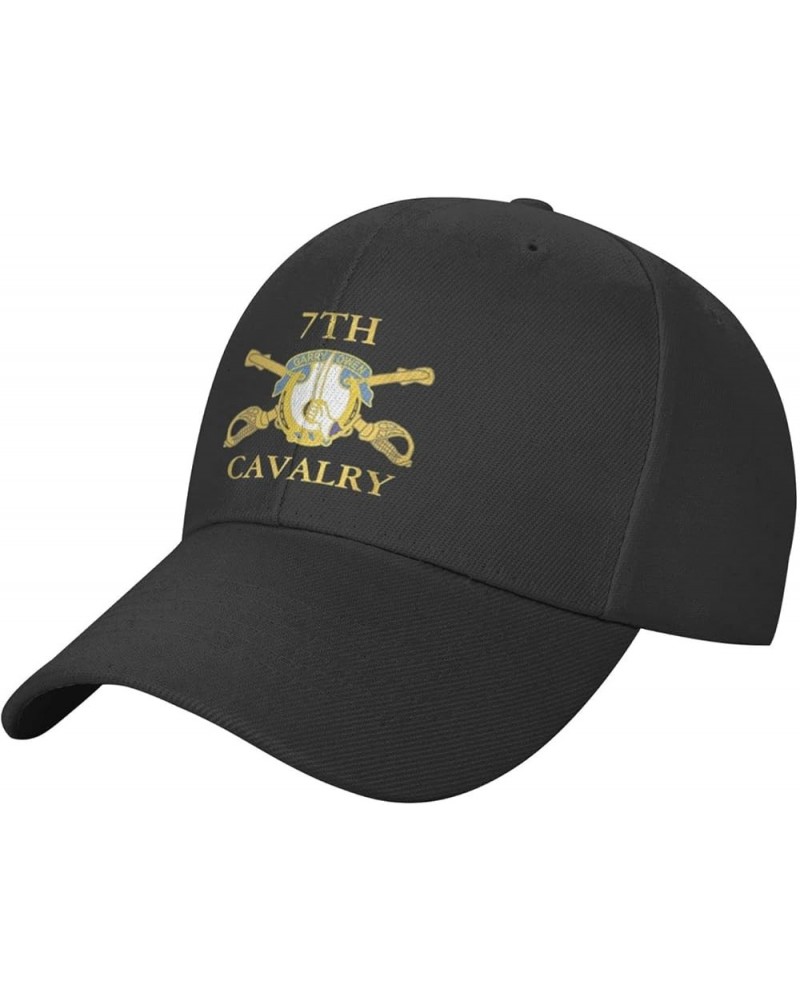 7th Cavalry Flag Cap Hats for Men Women Classic Baseball Cap Adjustable Trucker Hat Black $18.48 Cowboy Hats