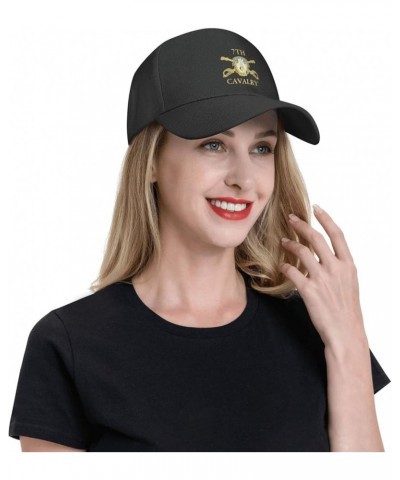 7th Cavalry Flag Cap Hats for Men Women Classic Baseball Cap Adjustable Trucker Hat Black $18.48 Cowboy Hats