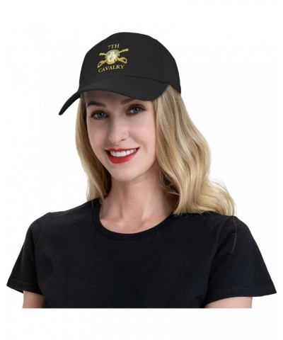 7th Cavalry Flag Cap Hats for Men Women Classic Baseball Cap Adjustable Trucker Hat Black $18.48 Cowboy Hats