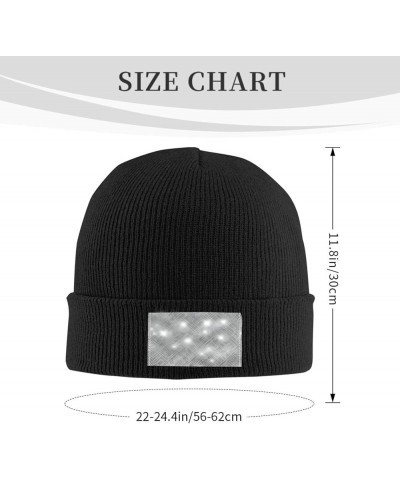 Black Warm Knit Hat Shiny Silver Glitter Prints Soft Good Elasticity Suitable for Outdoor Sports Black $13.22 Skullies & Beanies