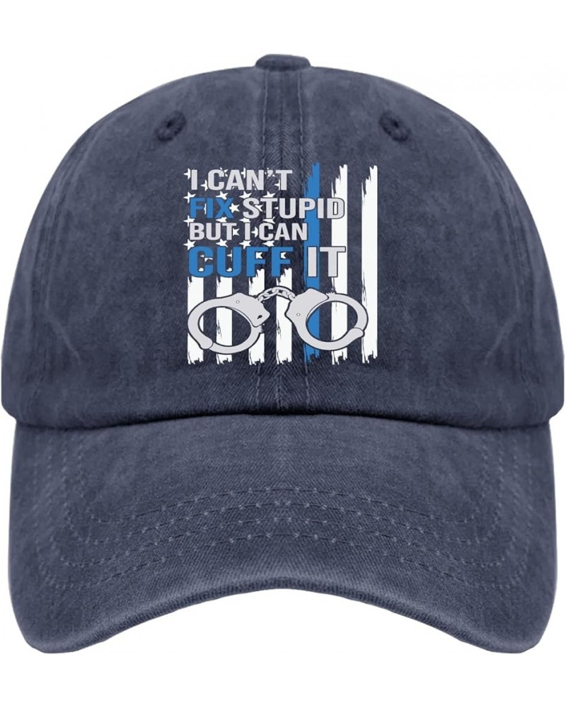 i Can't fix but i can Cuff it Hats Vintage Cotton Washed Baseball Caps Adjustable Dad Hat Crazy Navy Blue $12.53 Baseball Caps