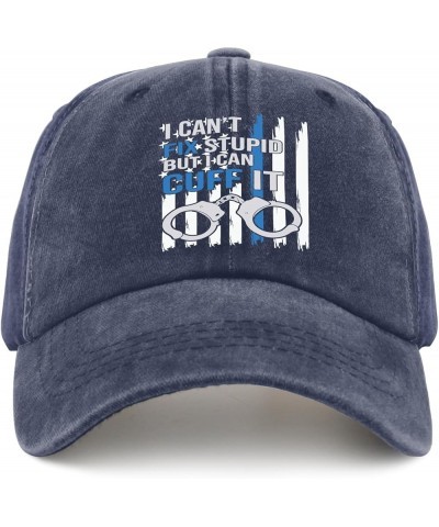 i Can't fix but i can Cuff it Hats Vintage Cotton Washed Baseball Caps Adjustable Dad Hat Crazy Navy Blue $12.53 Baseball Caps