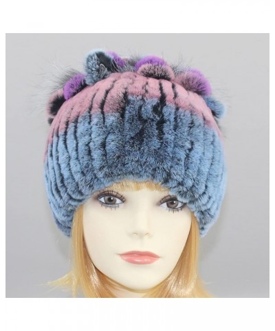 Faux Fur Hat for Women, Fluffy Winter Warm Beanie Hat Furry Elegant Russian Cossack Hat for Winter Ski Snowboard Blue+pink $1...