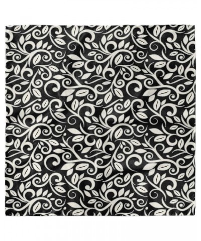 Vines Head Scarf, Monotone Grape Leaves Art, Hair Wrap Charcoal Grey Off White $15.19 Scarves